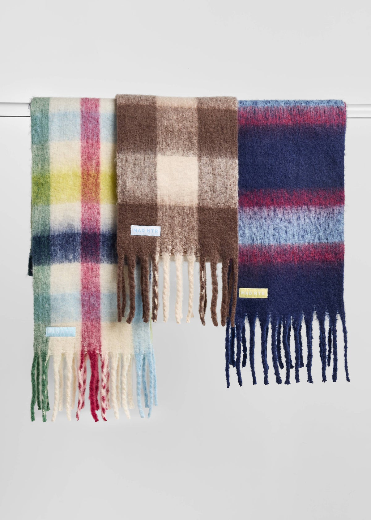 Oversized Blanket Scarf - Espresso & Cream Plaid