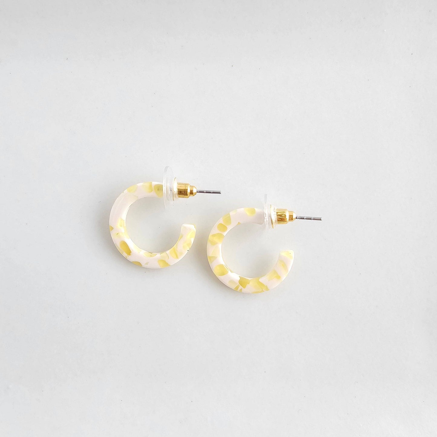 Micro Cam Mini Hoops - Buttercream Dot // Easter Jewelry