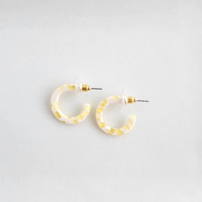 Micro Cam Mini Hoops - Buttercream Dot // Easter Jewelry