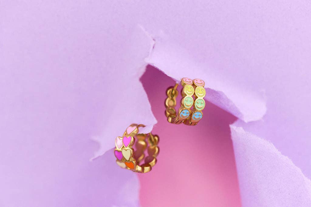 Heart Chunky Huggie Hoops