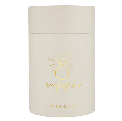 Gold Foil Stemless Wine Glass - Engaged