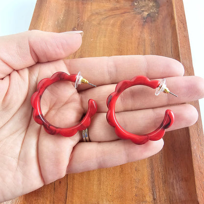 Scarlett Hoops - Crimson Red // Jewelry, Earrings, Fall