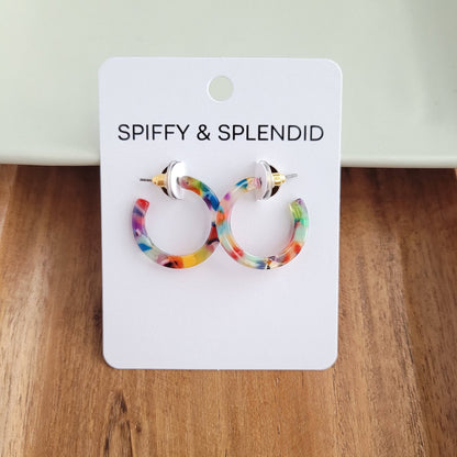 Cam Mini Hoops - Fiesta // Jewelry, Earrings, Best Seller, Gift