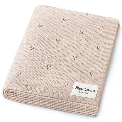 100% Organic Cotton Pointelle Swaddle Receiving Baby Blanket