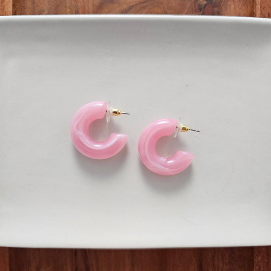 Chloe Hoops - Pink // Jewelry, Earrings