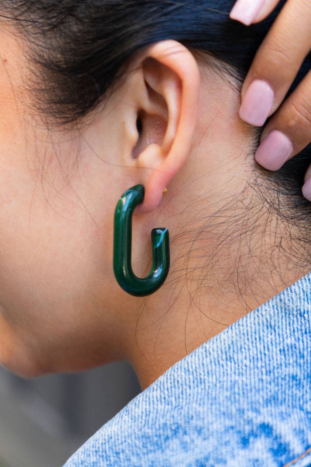 Joanna Hoops - Forest Green // Jewelry, Earrings, Fall