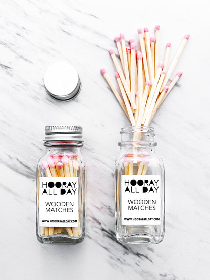 Colorful Wooden Matches In Little Glass Bottle - New Colors!