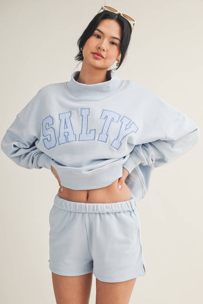 Salty Oversized Mock Neck Sweatshirt