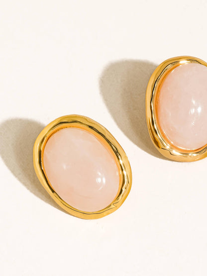 Dahlia 18K Gold Vintage Natural Stone Earring