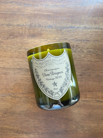 Recycled Dom P Bottle - Vintage Label Candle