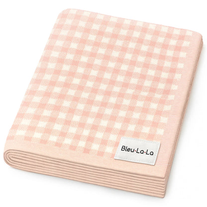 100% Luxury Cotton Swaddle Receiving Baby Blanket - Plaid