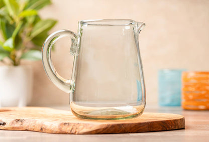 Handblown Glass Pitcher - Clear