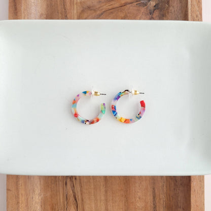 Cam Mini Hoops - Fiesta // Jewelry, Earrings, Best Seller, Gift