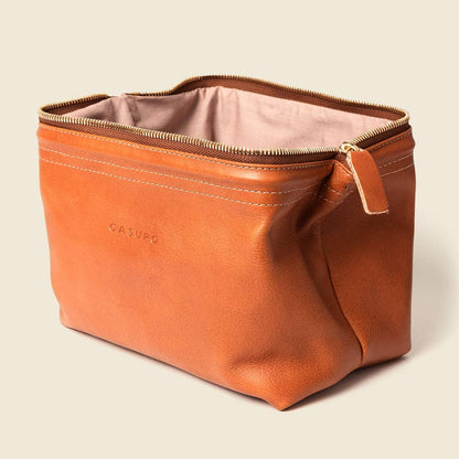 Leather Toiletry Bag -Natural
