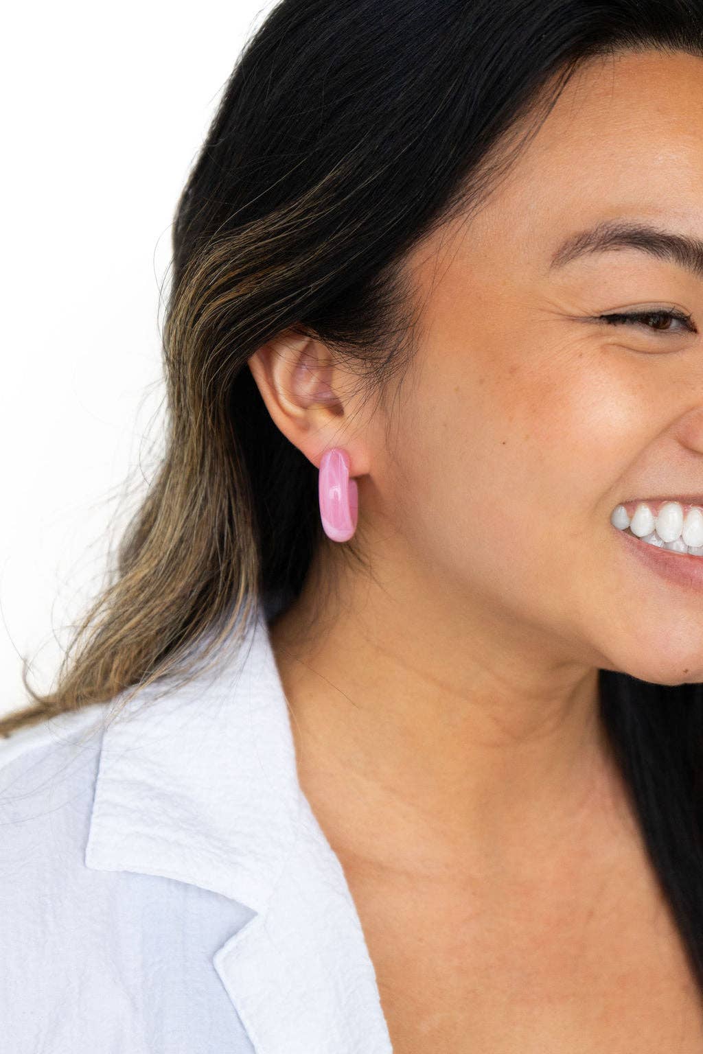 Chloe Hoops - Pink // Jewelry, Earrings