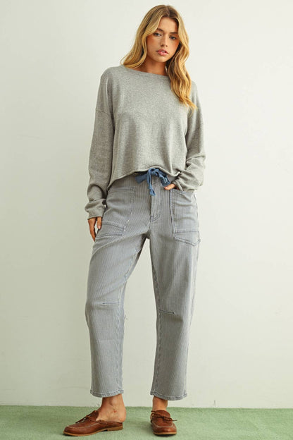 ESSENTIAL LONG SLEEVE ROLLING HEM TOP