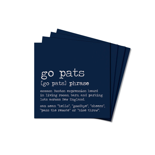 New England Go Pats Definition Coaster Set | Bar Coasters