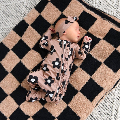 Coco RUFFLE ZIP Bamboo One Piece Flowers Baby Clothing