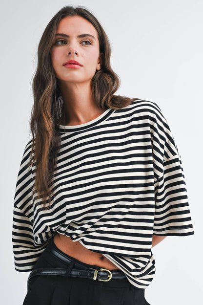 Oversized Stripe Boyfriend Tee