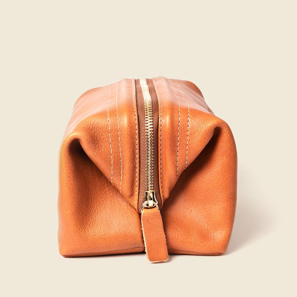 Leather Toiletry Bag -Natural