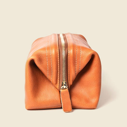 Leather Toiletry Bag -Natural