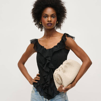 Tate Woven Frame Clutch