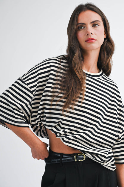 Oversized Stripe Boyfriend Tee
