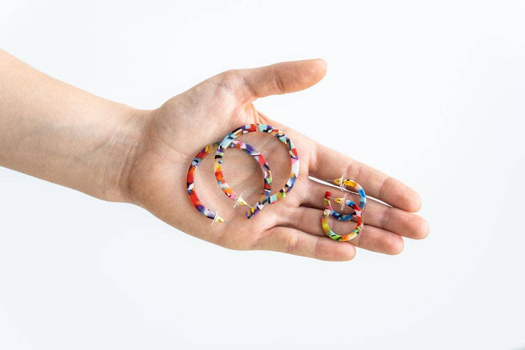Cam Mini Hoops - Fiesta // Jewelry, Earrings, Best Seller, Gift