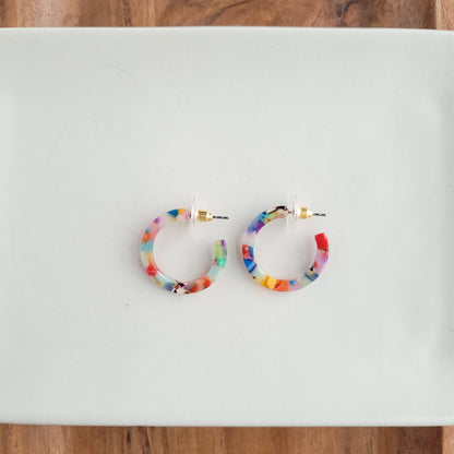 Cam Mini Hoops - Fiesta // Jewelry, Earrings, Best Seller, Gift