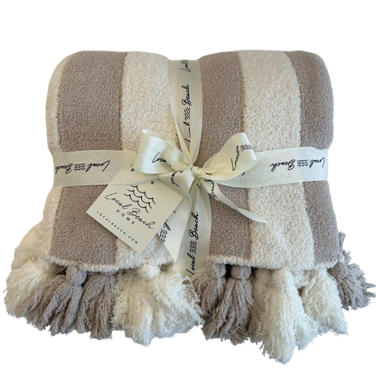 Striped Luxe Home Blanket with Tassels